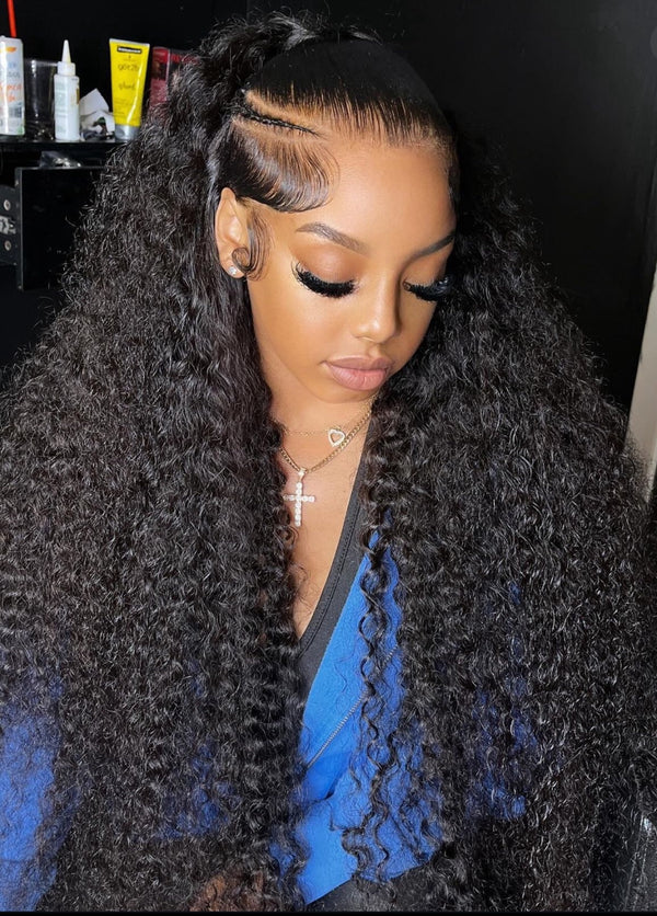13x6 Curly Frontal Wigs HD 180% Density